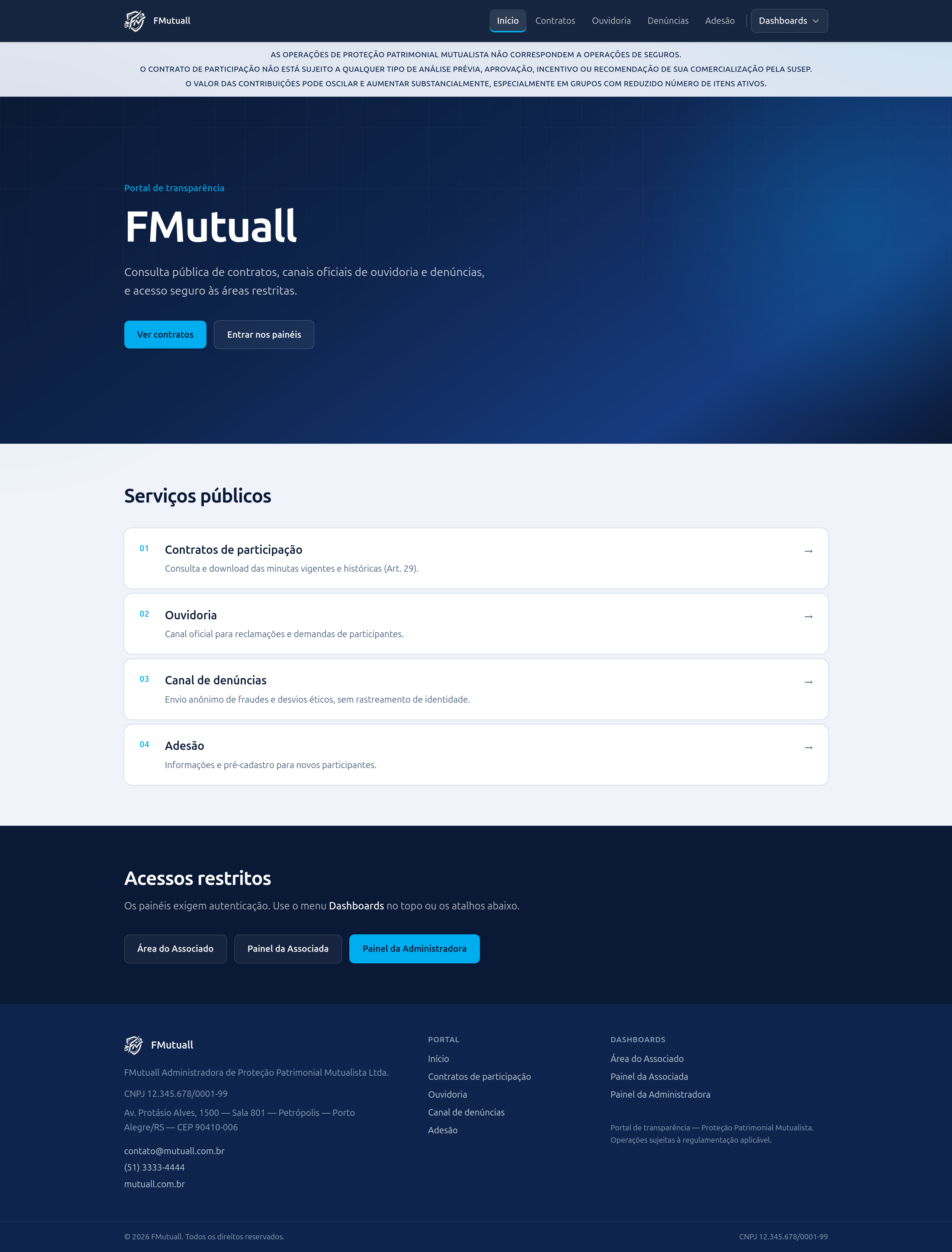Portal público de transparência FMutuall